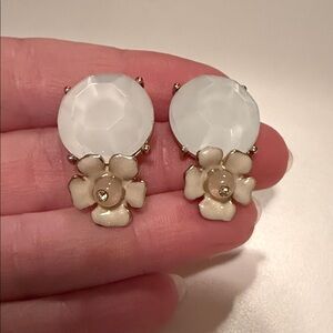 J. Crew White and Cream Floral Earrings